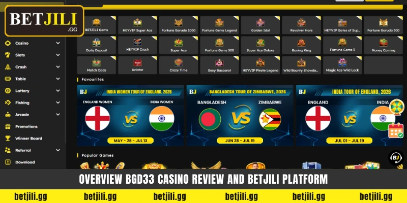 Overview Bgd33 Casino review and Betjili platform - Bgd33 বনাম Betjili