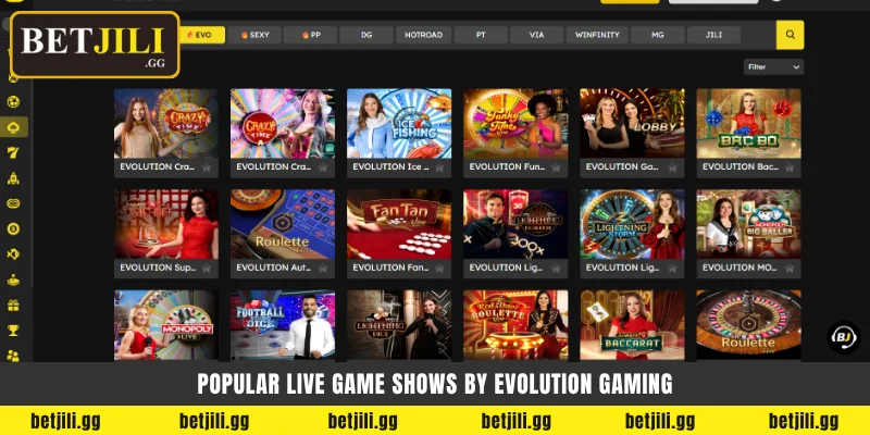 Betjili-তে Evolution Gaming লাইভ ক্যাসিনো: Crazy Time এবং Mega Ball Live খেলার গাইড 3 Popular live game shows by Evolution Gaming - Evolution Gaming লাইভ গেম শো