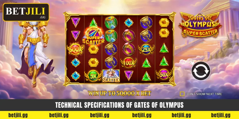 Technical specifications of Gates of Olympus - Gates of Olympus টেকনিক্যাল বিবরণ